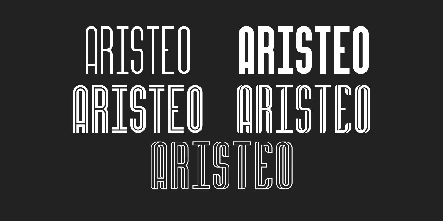 Przykład czcionki Aristeo Bold Italic Solid